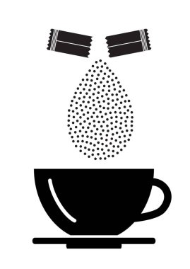 Şeker veya Creamer ile Açık Poşet Simgesi veya Konteyner İşareti