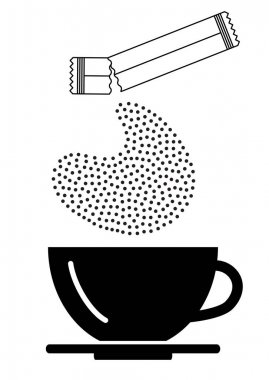 Şeker veya Creamer ile Açık Poşet Simgesi veya Konteyner İşareti