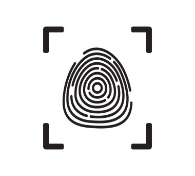 Benzersiz Parmak İzi veya Parmak İzi İşareti Vektör Simgesi İzole