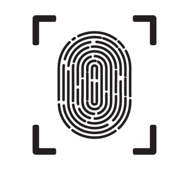 Benzersiz Parmak İzi veya Parmak İzi İşareti Vektör Simgesi İzole