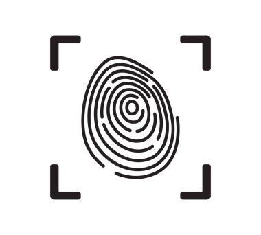 Benzersiz Parmak İzi veya Parmak İzi İşareti Vektör Simgesi İzole