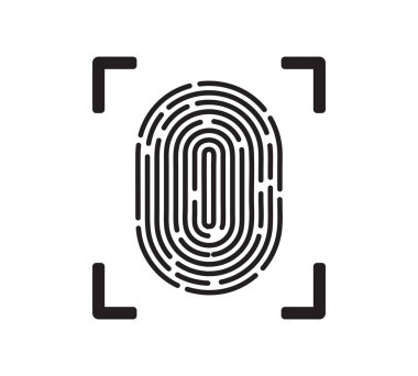 Benzersiz Parmak İzi veya Parmak İzi İşareti Vektör Simgesi İzole