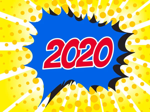 Comic Effect ile 2020 Popart Bubble Konuşma Karikatür Arka Plan — Stok Vektör