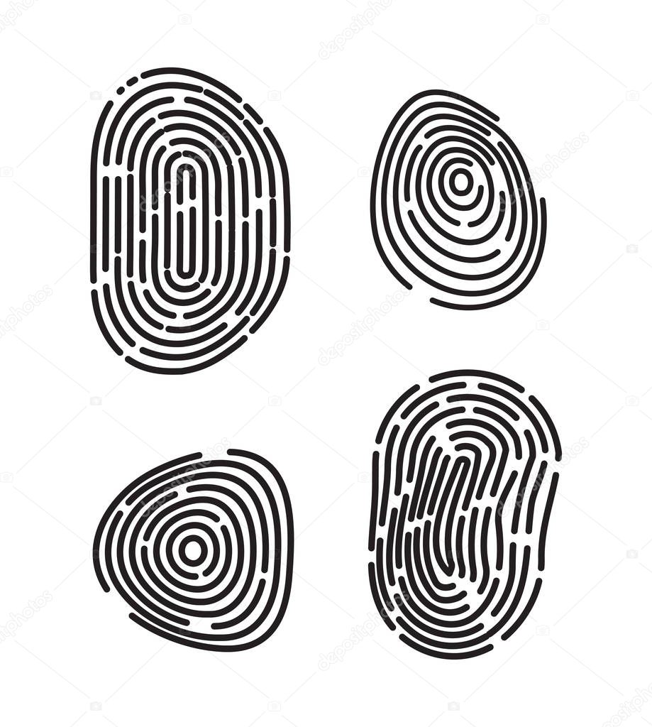 Unique Fingerprint or Thumbprint Sign Vector Icon Isolated