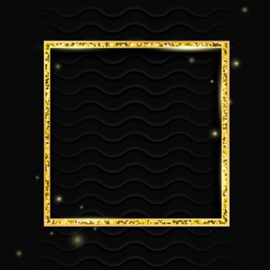 Altın Kare Çerçeve veya Altın Lüks Dikdörtgen Kenarlık