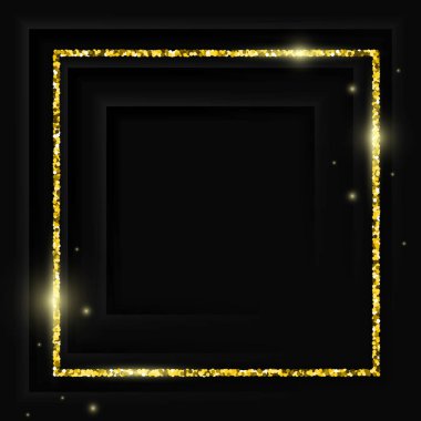 Altın Kare Çerçeve veya Altın Lüks Dikdörtgen Kenarlık