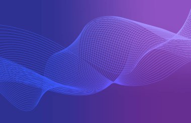 Güzel Soyut İnce Çizgi Dalga Fütüristik Arka Plan