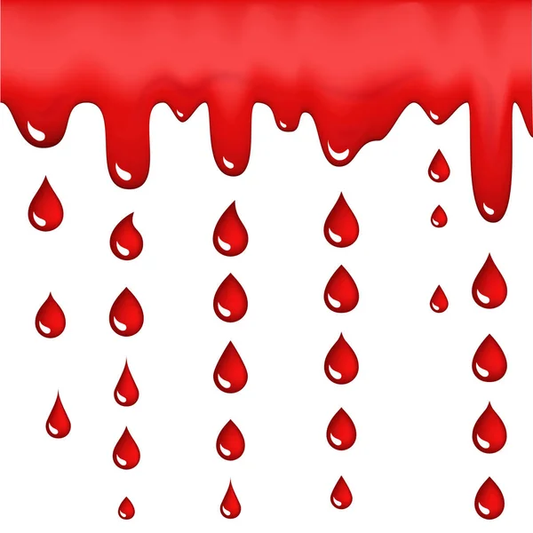 红色 Bood 滴图标或出血符号集合隔离 — 图库矢量图片