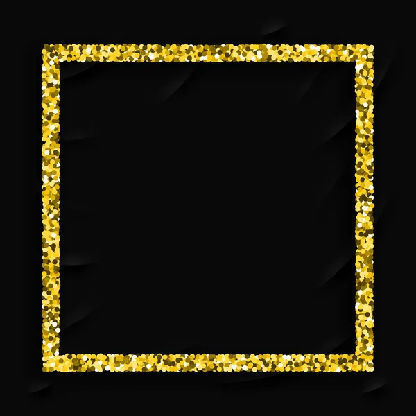 Gouden vierkante frame of gouden luxe rechthoekige rand — Stockvector