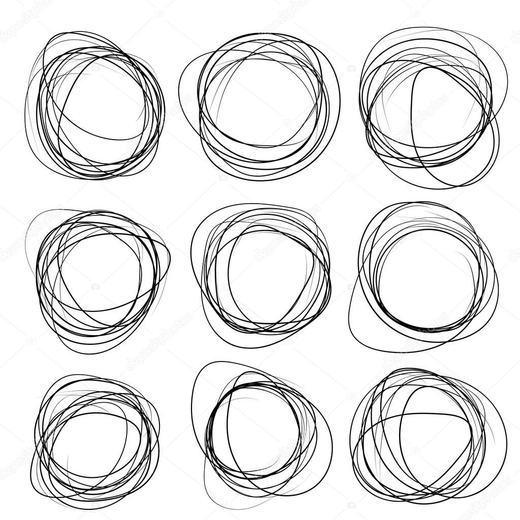 Hand Drawn Circle or Scribble Circles Collection