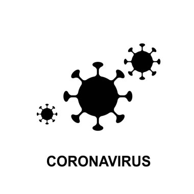 Coronavirus vektör ikonu izole edildi. Corona virüsü basit simgesi, 2019-ncov sembolü, covid-19 işareti, pandemik piktogram