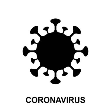 Coronavirus vektör ikonu izole edildi. Corona virüsü basit simgesi, 2019-ncov sembolü, covid-19 işareti, pandemik piktogram