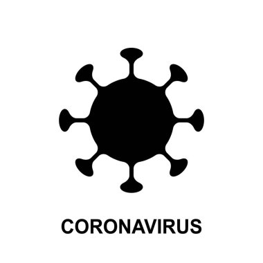 Coronavirus vektör ikonu izole edildi. Corona virüsü basit simgesi, 2019-ncov sembolü, covid-19 işareti, pandemik piktogram