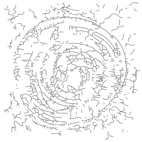 Inchiostro Incrinato Linea Cerchio Rotto Vetro Vettoriale Illustrazione Rottura Circolare — Vettoriale Stock