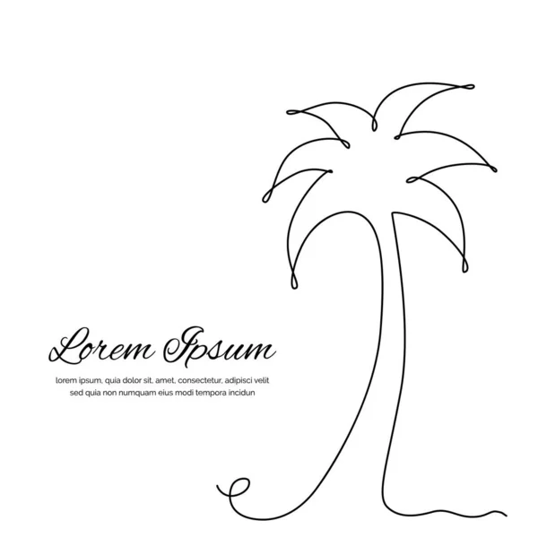 Одна Лінія Малює Пальму Beauty One Line Drawing Palm Tree — стоковий вектор