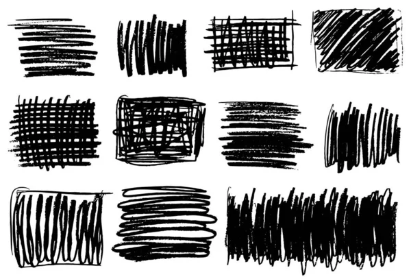 Schets Uitgebroede Rechthoeken Scribble Textuur Achtergrond Potlood Dikke Lijn Uitbroeden — Stockvector