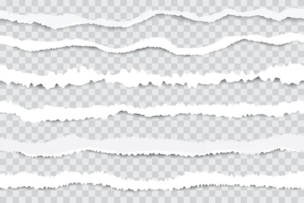Відкинуті Паперові Смуги Безшовні Витягнуті Краю Паперу Зламаний Білий Картон — стоковий вектор