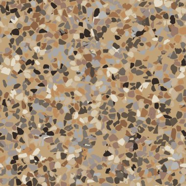 Modern trend renklerinde Terrazzo vektörsüz desen. Renkli taş döşeme çizimi, mermer zemin dokusu arkaplanı