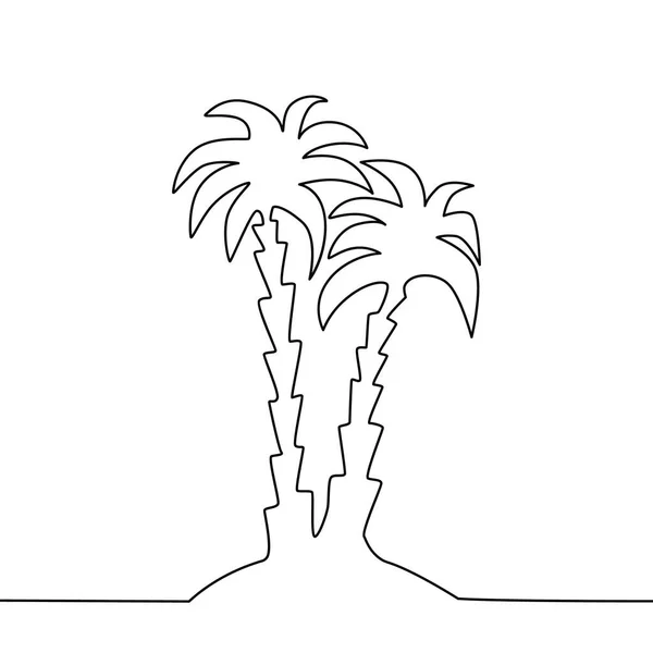 Palm Tree 다음을 가리킨다 Beauty One Line Drawing Palm Tree — 스톡 벡터