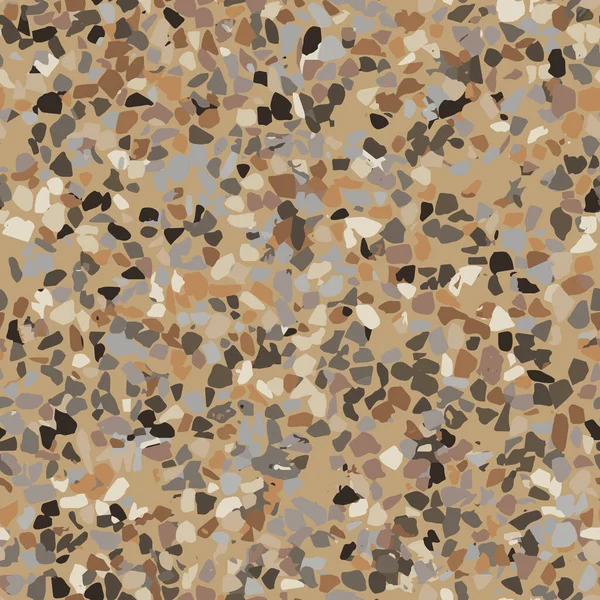 現代のトレンドカラーでTerrazzoベクトルシームレスパターン 色石の床のイラスト 大理石の床のテクスチャの背景 — ストックベクタ
