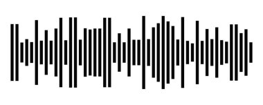 Ses dalgası vektör simgesi. Ses sembolü, basit ses dalgası biçimi veya radyo dengeleyici, beyaz arkaplanda izole edilmiş minimal podcast ses kaydı