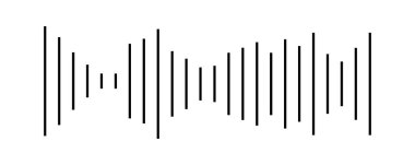 Ses dalgası vektör simgesi. Ses sembolü, basit ses dalgası biçimi veya radyo dengeleyici, beyaz arkaplanda izole edilmiş minimal podcast ses kaydı