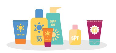 Güneş kremi şişesi ikonu. Güneş kremi tüpü, spf güneş kremi spreyi kapsülü, güneş kremi güneş kremi, cilt koruyucu ürün ambalajı, vücut nemlendirici.