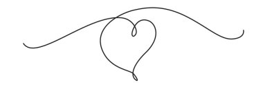 Kalp bir çizgi sanatı. Sürekli doğrusal aşk şekli, düğün çizgisi ikonu, minimalist sevgililer günü grafik tasarımı, kalp karalama vuruşu