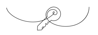 Bir satır anahtarı. Devamlı anahtar sözcük sembolü, sanat vektörü illüstrasyonunun kilidini aç, el çizimi minimal anahtar çizim simgesi, özellik erişim simgesi, giriş işareti