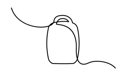 Sırt çantası simgesi. Okul çantası aralıksız ince çizgi sembolü, minimalist sırt çantası çizimi, okul çantası taslağı, seyahat çantası veya çanta vektör çizimi.