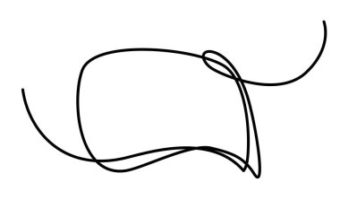 Devamlı ince çizgi balon konuşma vektörü ikonu. Minimalist sohbet sembolü çizimi, bir satır diyalogu veya mesaj balonu, bulut çizimi, basit sohbet kutusu, balonu düşün