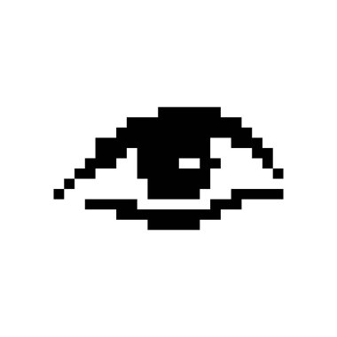 Piksel sanat göz ikonu, 8 bit retro stil insan gözü, basit bilgisayar sembolü, vizyon mozaik pikseller göz tasarımı