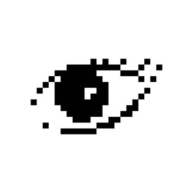 Piksel sanat göz ikonu, 8 bit retro stil insan gözü, basit bilgisayar sembolü, vizyon mozaik pikseller göz tasarımı