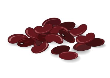 Kırmızı beyaz arka plan üzerinde izole börülce. Vektör çizim