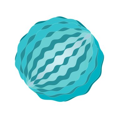 Lastik masaj top vektör çizim. Mavi renk, beyaz izole. Algılayıcı yivli oyuncak bebeklerini için dersler, oynayan çocuklar otistik çocuklar