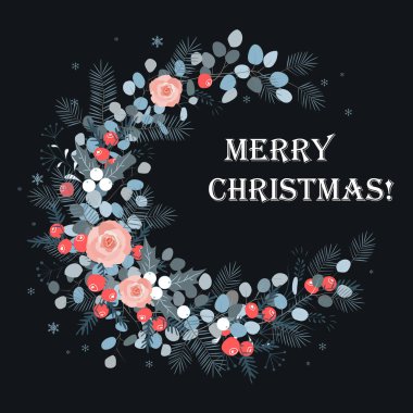 Neşeli Noel kartı tasarım. Yılbaşı dekorasyonu
