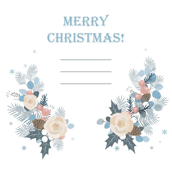 Weihnachtlicher Hintergrund. Weihnachtsrahmen aus Tannenblättern und Tannenzapfen — Stockvektor