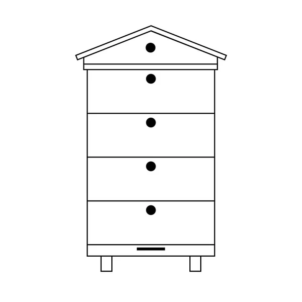 Мультипчелиный улей. Иконка вектора контура для веб-дизайна выделена на белом фоне — стоковый вектор