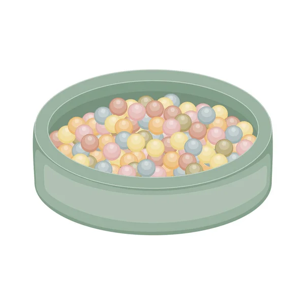 Small ball pit isolated on white background. Flat vector illustration — Stock Vector