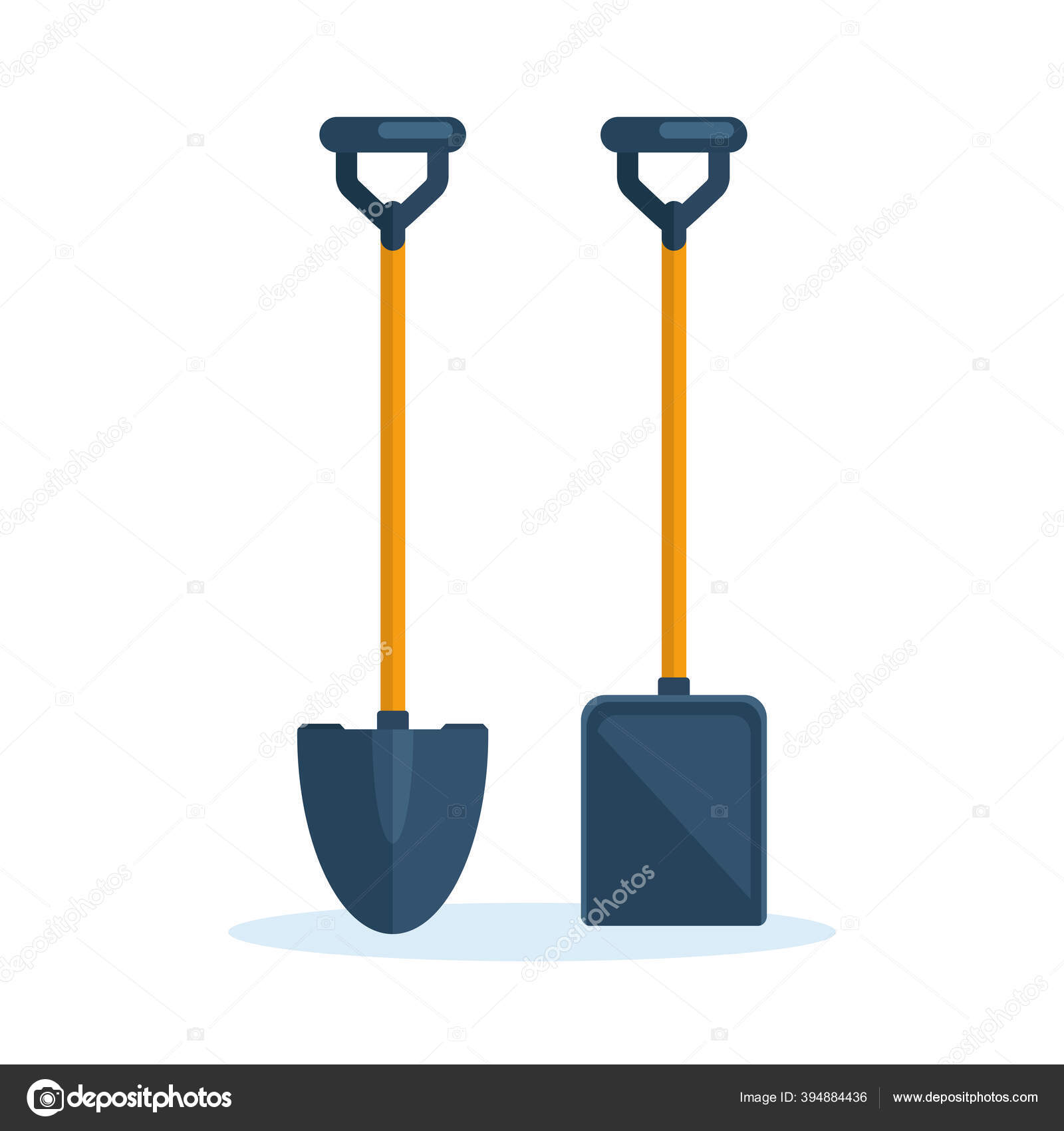 Download Shovel Spade Isolated Background Garden Tools Digging Element Equipment Farm Vector Image By C Nadia Buravleva Vector Stock 394884436