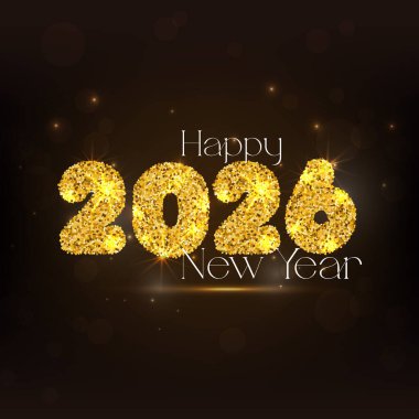 Zarif Lüks Altın 2026 Mutlu Yıllar yazı tipi tipografi Şenlik Kutlaması arka plan duvar kağıdı afişi yeni yıl takvimi festivali yıldönümü kraliyet etkinlik kartı