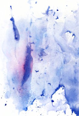 El çizimi suluboya arkaplan mavi mor