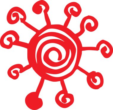 Coronavirus Bakteri Hücre Simgesi, 2019-nCoV, Covid-2019, Covid-19 Coronavirus Bakteri. 