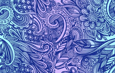 El çizimi kusursuz çiçek süsü arka planda tekstil için karalama, düğün