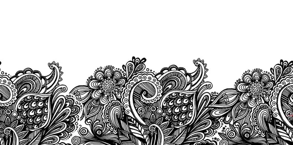 Dibuja Mano Adorno Floral Sin Costuras Fondo Garabato Para Textil —  Fotos de Stock