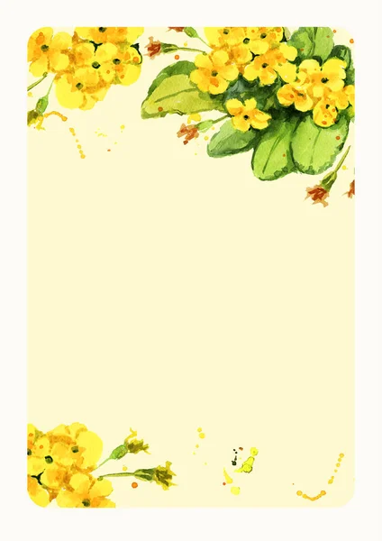 Κίτρινα Λουλούδια Υδατογραφία Petuniya Κενό Κίτρινο Χρώμα Για Γάμο — Φωτογραφία Αρχείου