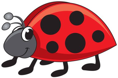 Çocuk vektör illüstrasyonu uğur böceği komik çizgi filmi