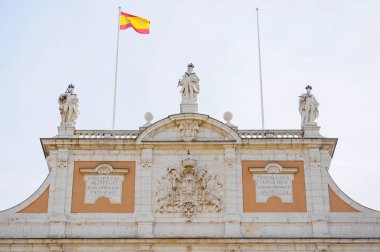 Aranjuez, dünya mirası Madrid, İspanya Kraliyet Sarayı ve cephe detay.