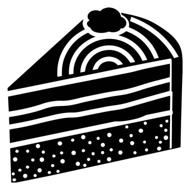 Eş merkezli daireler ve puantiyeli kaplamalı pasta dilimi, minimalist grafik vektörü noktalar.