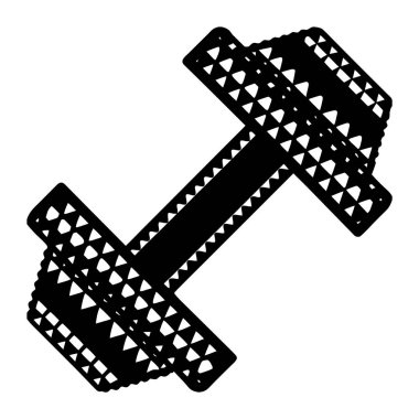 Kalıplı ağırlık plakaları ile siyah dambıl silueti kuvvet eğitimi ve zindelik motivasyon vektörünü temsil eder